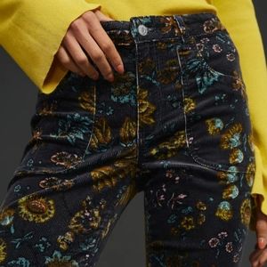 Anthropologie | Pilcro Icon Flare Corduroy Floral Pants (31)